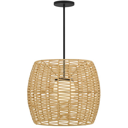 Alteck Aruba 24" Outdoor Pend, Black/White Opal, Sand Black