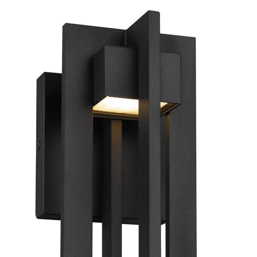 Alteck 4 Bar 13in 1-Light Outdoor Sconce | Contemporary Sand Black Aluminum and Sand Blast Glass | Entryway & Patio | Model AW0001-3CCT-W-BK