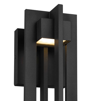 Alteck 4 Bar 13in 1-Light Outdoor Sconce | Contemporary Sand Black Aluminum and Sand Blast Glass | Entryway & Patio | Model AW0001-3CCT-W-BK