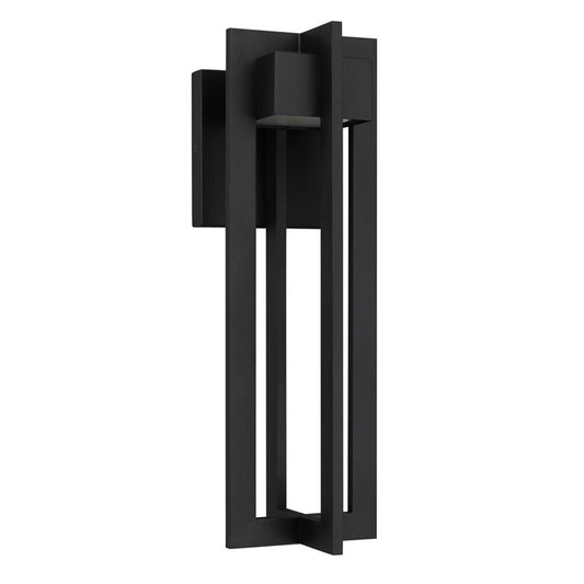 Alteck 4 Bar 18in 1-Light LED Outdoor Sconce | Contemporary Sand Black Aluminum | Covered Patio & Entryway | Model AW0002-3CCT-W-BK