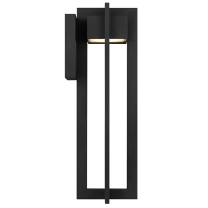 Alteck 4 Bar 18in 1-Light LED Outdoor Sconce | Contemporary Sand Black Aluminum | Covered Patio & Entryway | Model AW0002-3CCT-W-BK