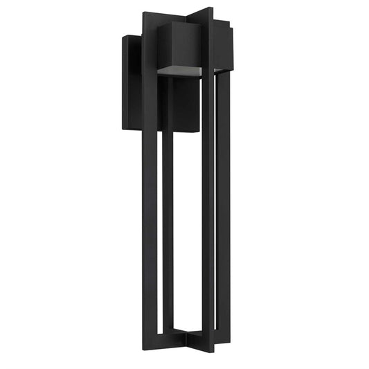 Alteck 4 Bar 23in 1-Light Outdoor Sconce | Contemporary Sand Black and Sand Blast Glass | Entryway & Patio | Model AW0004-3CCT-W-BK