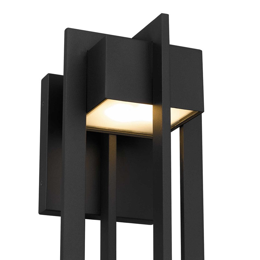 Alteck 4 Bar 23in 1-Light Outdoor Sconce | Contemporary Sand Black and Sand Blast Glass | Entryway & Patio | Model AW0004-3CCT-W-BK