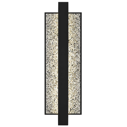 Alteck Seafoam 19in 1-Light LED Outdoor Wall Sconce | Contemporary Sand Black and Silver Bubble Aluminum | Entryway & Patio | Model AW0005-3CCT-W-BK