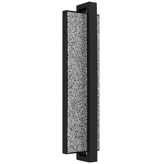 Alteck Seafoam 26in 1-Light Outdoor Wall Sconce | Contemporary Sand Black and Sand Blast Glass | Covered Patio & Entryway | Model AW0006-3CCT-W-BK