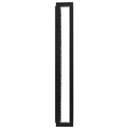 Alteck Seafoam 26in 1-Light Outdoor Wall Sconce | Contemporary Sand Black and Sand Blast Glass | Covered Patio & Entryway | Model AW0006-3CCT-W-BK