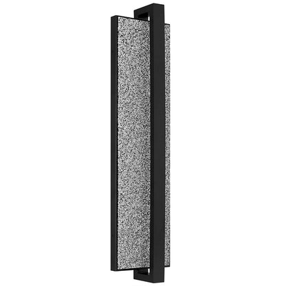 Alteck Seafoam 32in 1-Light LED Outdoor Wall Sconce | Contemporary Sand Black and Sand Blast Glass | Entryway & Patio | Model AW0007-3CCT-W-BK