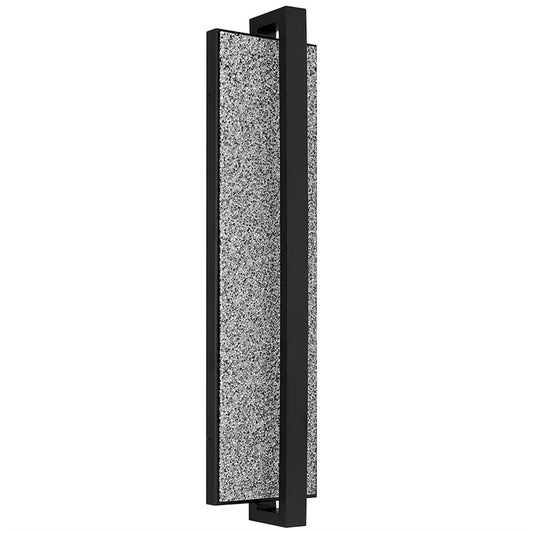 Alteck Seafoam 32in 1-Light LED Outdoor Wall Sconce | Contemporary Sand Black and Sand Blast Glass | Entryway & Patio | Model AW0007-3CCT-W-BK