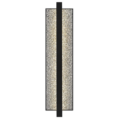 Alteck Seafoam 32in 1-Light LED Outdoor Wall Sconce | Contemporary Sand Black and Sand Blast Glass | Entryway & Patio | Model AW0007-3CCT-W-BK