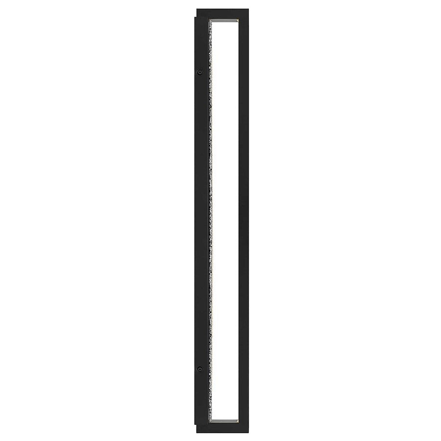 Alteck Seafoam 32in 1-Light LED Outdoor Wall Sconce | Contemporary Sand Black and Sand Blast Glass | Entryway & Patio | Model AW0007-3CCT-W-BK