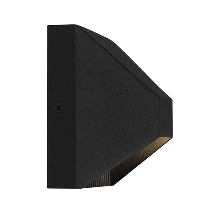 Alteck Ribbed 5" LED Outdoor Wall Sconce, Sand Black