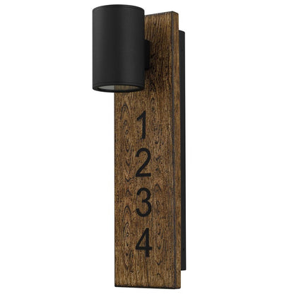 Alteck Woodone 19" LED Outdoor Wall Sconce, Sand Black - AW0010-3CCT-W-BK