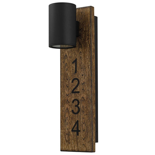 Alteck Woodone 19in 1-Light LED Outdoor Wall Sconce | Contemporary Sand Black Aluminum | Entryway & Porch | 5 x 19 in | Model AW0010-3CCT-W-BK
