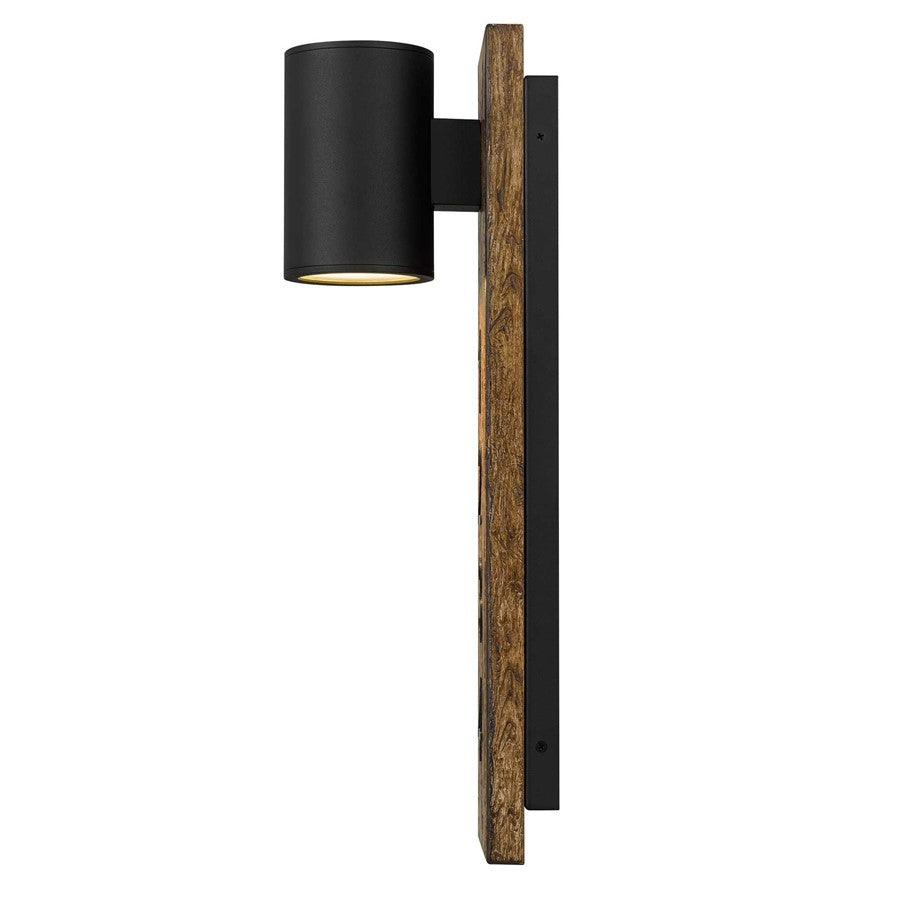 Alteck Woodone 19" LED Outdoor Wall Sconce, Sand Black