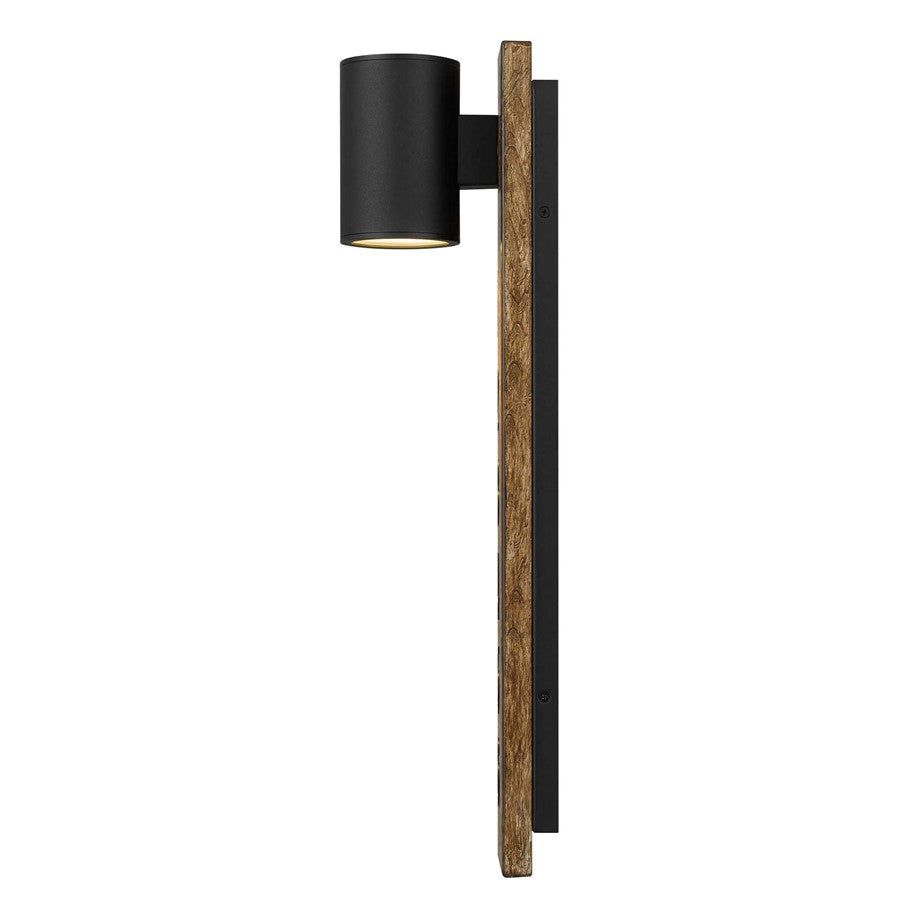 Alteck Woodone 26" LED Outdoor Wall Sconce, Sand Black