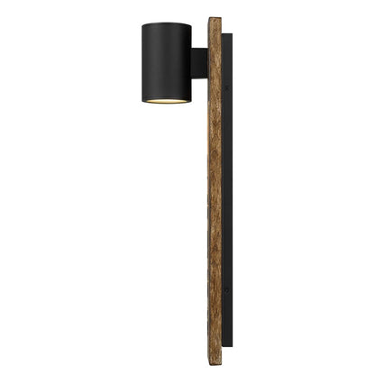 Alteck Woodone 26" LED Outdoor Wall Sconce, Sand Black