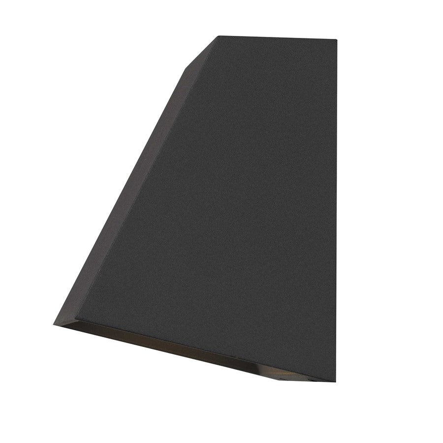 Alteck Ribbed 6" LED Outdoor Sconce, Black/Sand, Sand Black