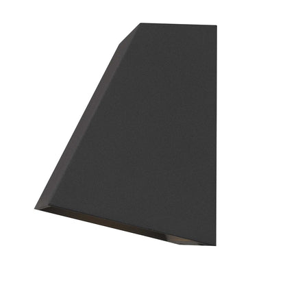 Alteck Fillet 6in 1-Light LED Outdoor Sconce | Contemporary Sand Black Aluminum and Sand Blast Glass | Entryway & Patio | Model AW0026-3CCT-W-BK