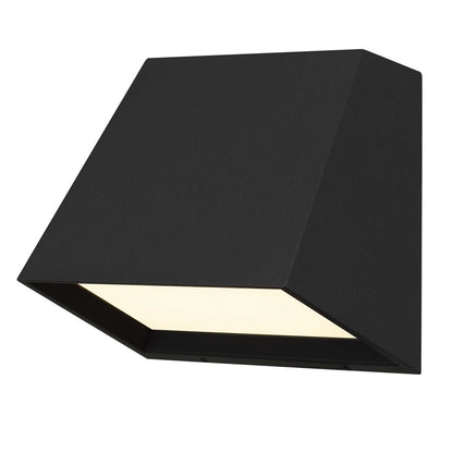 Alteck Ribbed 6" LED Outdoor Sconce, Black/Sand, Sand Black
