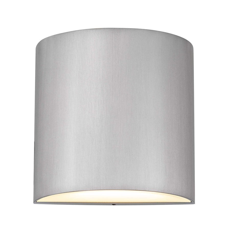Alteck Veil 4in 1-Light LED Outdoor Wall Sconce | Contemporary Brushed Aluminum and Silk Screen Glass | Entryway & Patio | Model AW0028-3CCT-W-BA