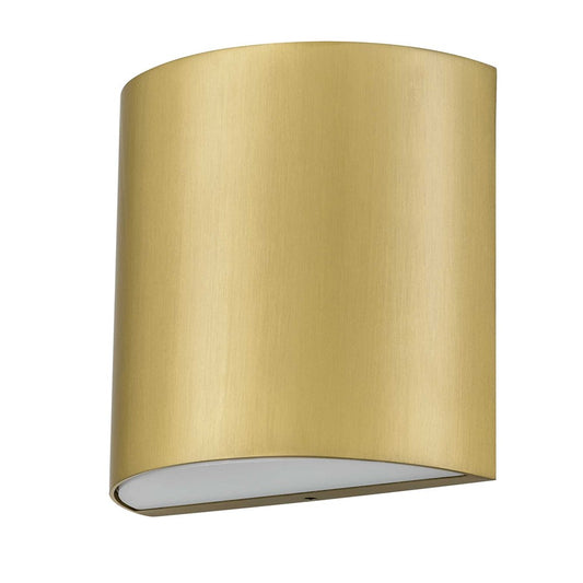Alteck Veil 4in 1-Light Outdoor Wall Sconce | Contemporary Brushed Brass and Silk Screen Glass | Entryway & Patio | Model AW0028-3CCT-W-BB