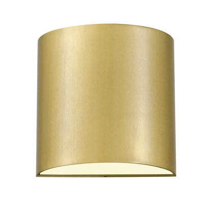 Alteck Veil LED Outdoor Wall Sconce, Brushed Brass