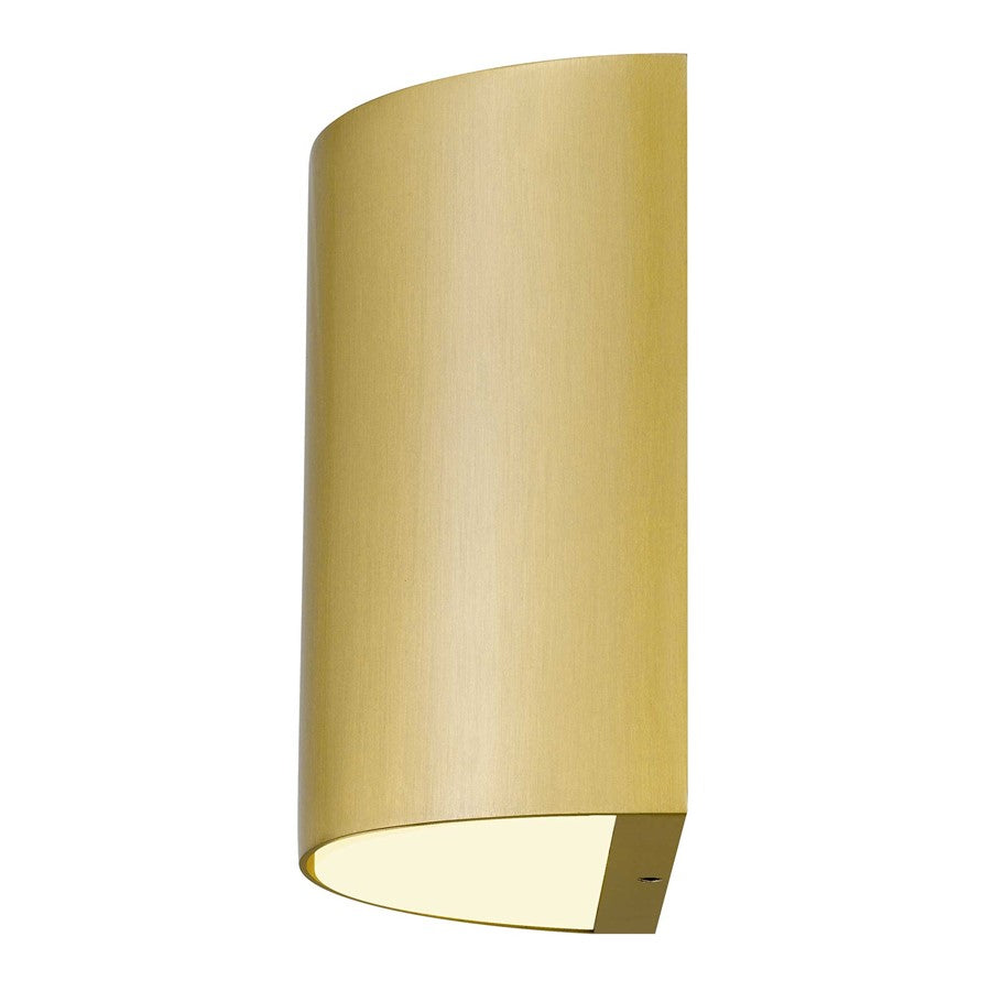Alteck Veil LED Outdoor Wall Sconce, Brushed Brass