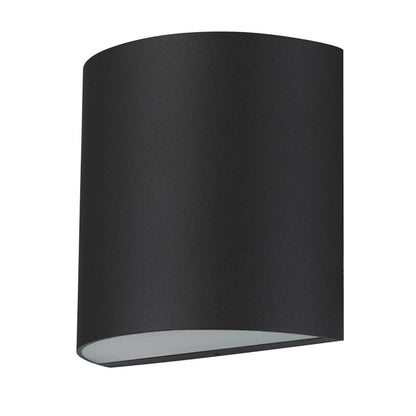 Alteck Veil 5in 1-Light LED Outdoor Wall Sconce | Contemporary Sand Black Aluminum | Entryway & Patio | 4.62 x 4.62 x 2.38 in | Model AW0028-3CCT-W-BK
