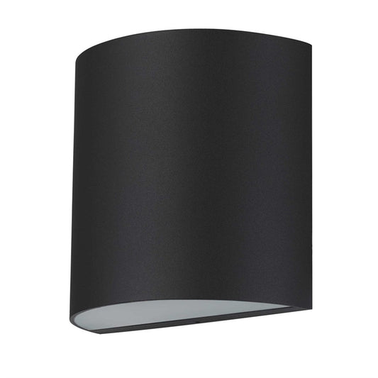 Alteck Veil 5in 1-Light LED Outdoor Wall Sconce | Contemporary Sand Black Aluminum | Entryway & Patio | 4.62 x 4.62 x 2.38 in | Model AW0028-3CCT-W-BK