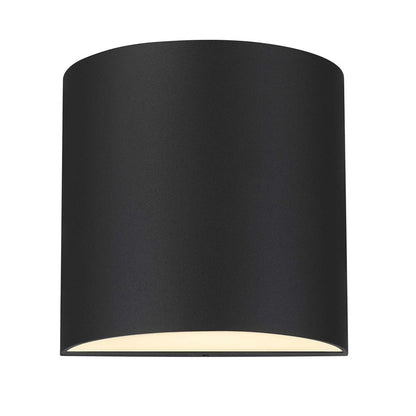 Alteck Veil 5in 1-Light LED Outdoor Wall Sconce | Contemporary Sand Black Aluminum | Entryway & Patio | 4.62 x 4.62 x 2.38 in | Model AW0028-3CCT-W-BK