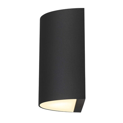 Alteck Veil 5in 1-Light LED Outdoor Wall Sconce | Contemporary Sand Black Aluminum | Entryway & Patio | 4.62 x 4.62 x 2.38 in | Model AW0028-3CCT-W-BK