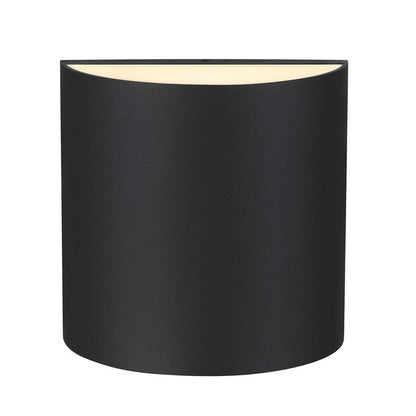 Alteck Veil 5in 1-Light LED Outdoor Wall Sconce | Contemporary Sand Black Aluminum | Entryway & Patio | 4.62 x 4.62 x 2.38 in | Model AW0028-3CCT-W-BK