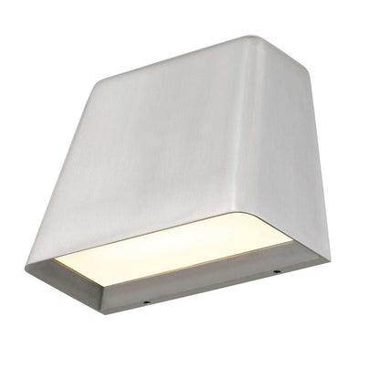 Alteck Bull 5.5" LED Outdoor Wall Sconce, Brushed Aluminum