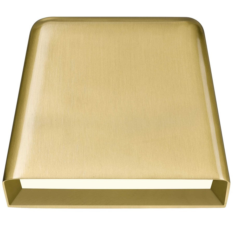 Alteck Bull 5.5" LED Outdoor Wall Sconce, Brushed Brass
