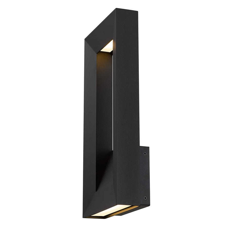 Alteck Paletto 16" LED Outdoor Wall Sconce, Sand Black
