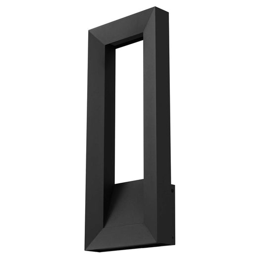 Alteck Paletto 22in 1-Light Outdoor Wall Sconce | Contemporary Sand Black Aluminum and Sand Blast Glass | Entryway & Patio | Model AW0034-3CCT-W-BK