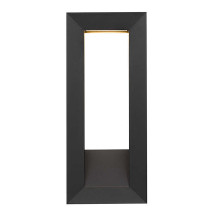 Alteck Paletto 22in 1-Light Outdoor Wall Sconce | Contemporary Sand Black Aluminum and Sand Blast Glass | Entryway & Patio | Model AW0034-3CCT-W-BK