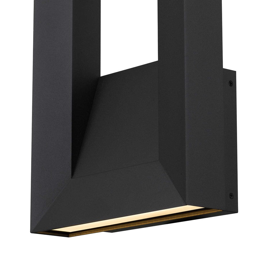 Alteck Paletto 22" LED Outdoor Wall Sconce, Sand Black