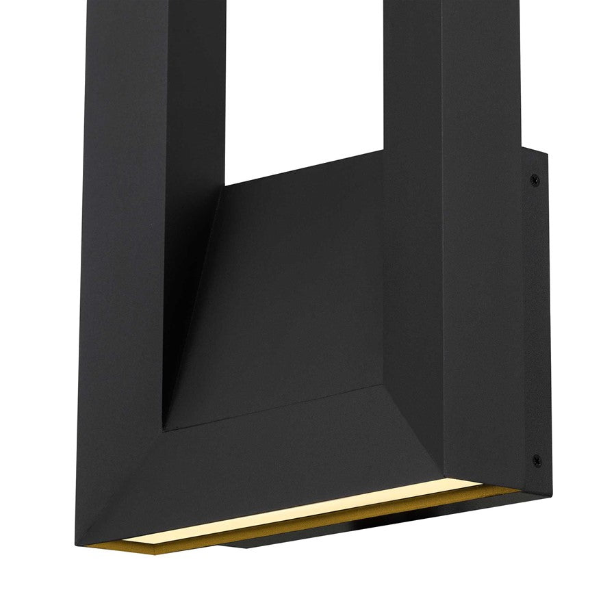 Alteck Paletto 28" LED Outdoor Wall Sconce, Sand Black