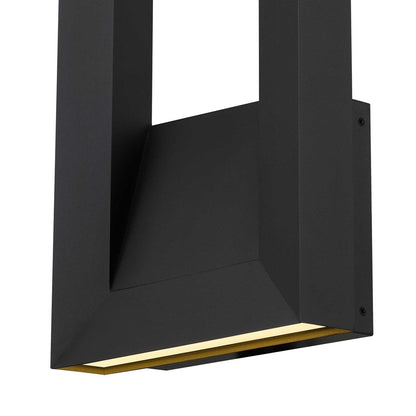 Alteck Paletto 28in 1-Light LED Outdoor Wall Sconce | Contemporary Sand Black Aluminum | Entryway & Patio | 10 x 28 x 3.5 in | Model AW0035-3CCT-W-BK