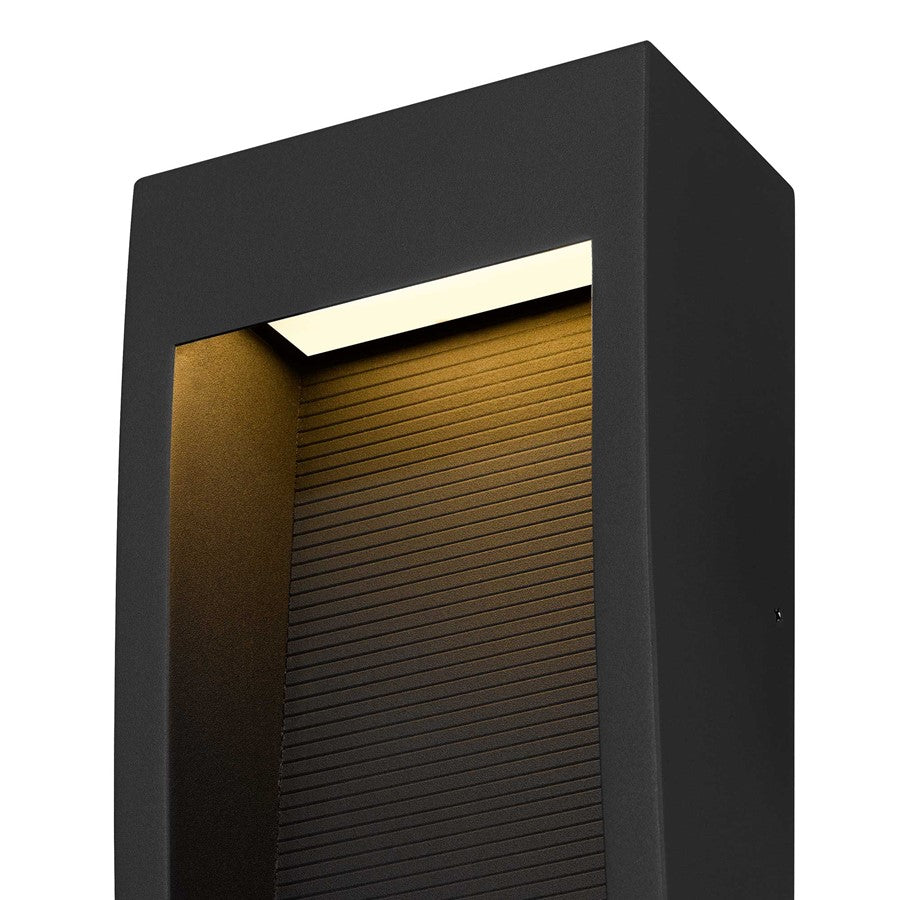 Alteck Taper 16" LED Outdoor Sconce, Black/Sand, Sand Black