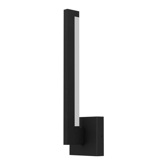 Alteck Lana 18in 1-Light LED Outdoor Wall Sconce | Contemporary Sand Black Aluminum and Frosted Acrylic | Entryway & Patio | Model AW0040-3CCT-W-BK