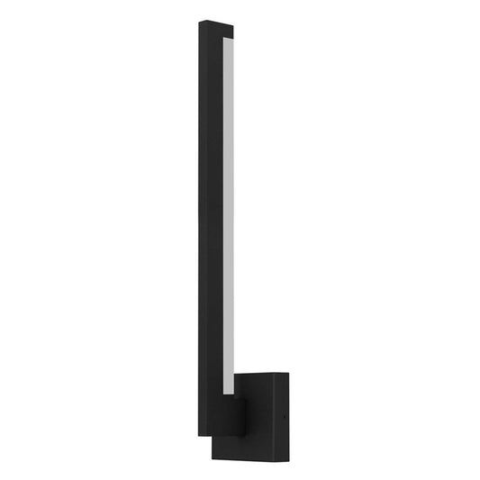 Alteck Lana 24in 1-Light Outdoor Wall Sconce | Contemporary Sand Black and Frosted Acrylic | Entryway & Patio | 5 x 24 x 4 in | Model AW0041-3CCT-W-BK