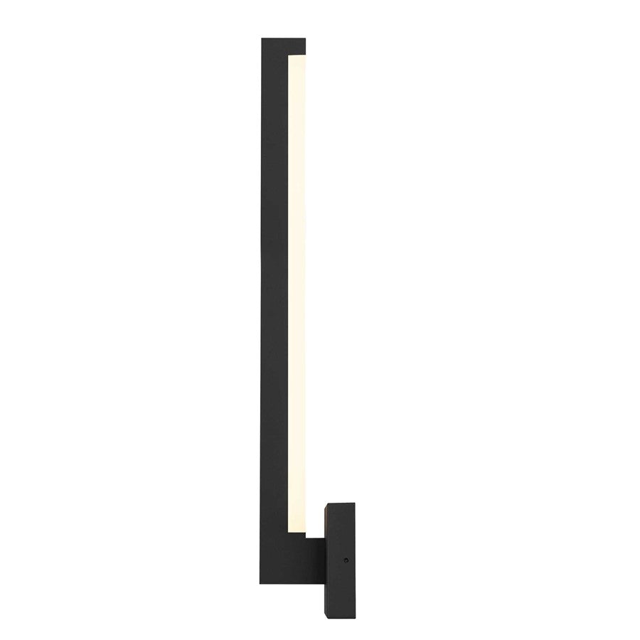 Alteck Lana 24in 1-Light Outdoor Wall Sconce | Contemporary Sand Black and Frosted Acrylic | Entryway & Patio | 5 x 24 x 4 in | Model AW0041-3CCT-W-BK