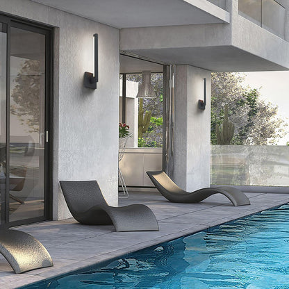 Alteck Lana 24" LED Outdoor Wall Sconce, Sand Black