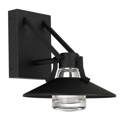 Alteck Radiant 9" LED Outdoor Sconce, Black/Clear, Sand Black - AW0043-3CCT-W-BK