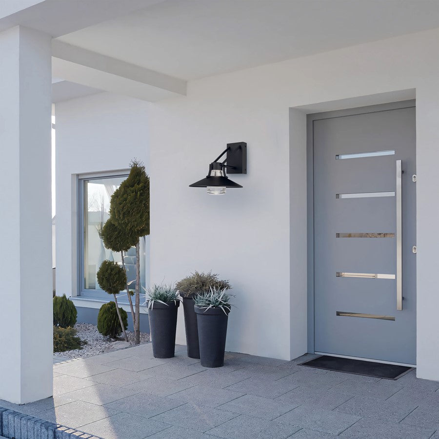 Alteck Radiant 10.5" LED Outdoor Wall Sconce, Sand Black