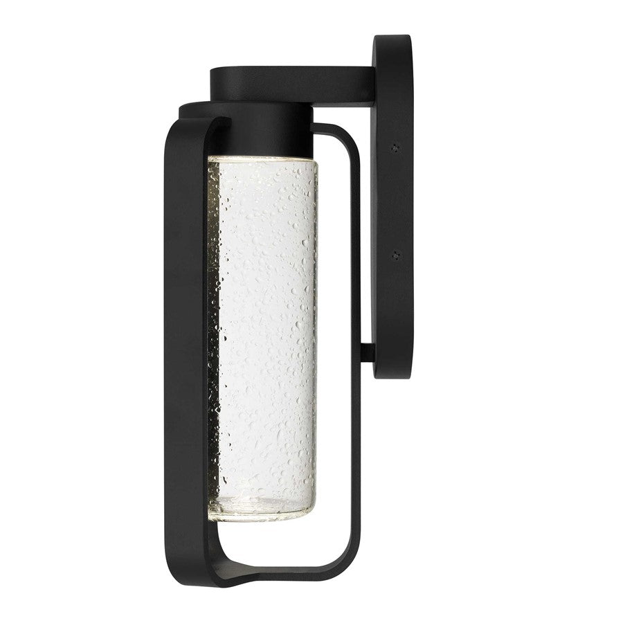 Alteck Clover 12" LED Outdoor Sconce, Black/Clear, Sand Black