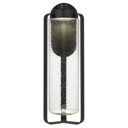 Alteck Clover 20in 1-Light Outdoor Sconce | Contemporary Sand Black and Clear Seeded Glass | Covered Patio & Entryway | Model AW0049-3CCT-W-BK