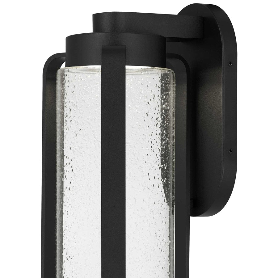 Alteck Clover 20in 1-Light Outdoor Sconce | Contemporary Sand Black and Clear Seeded Glass | Covered Patio & Entryway | Model AW0049-3CCT-W-BK